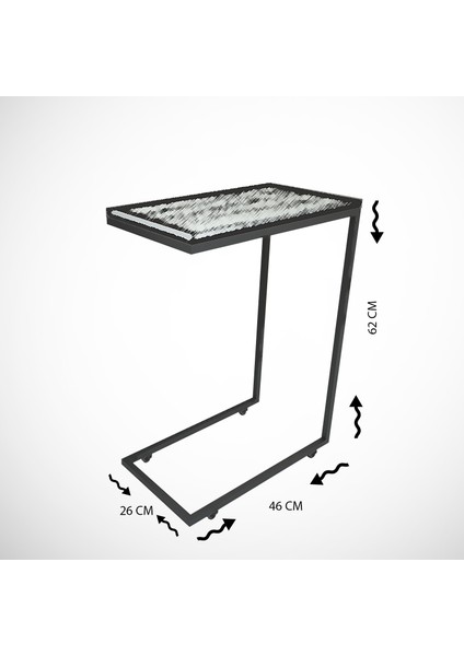 Pasific Home Callen Yan Sehpa Tekerlekli Servis Sehpası Metal , Meşe