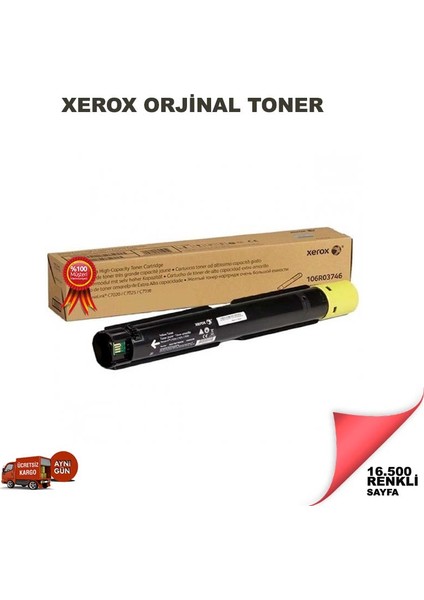 106R03746 Toner - Versalink C7020 – C7025 – C7030 16500 Sayfa Sarı