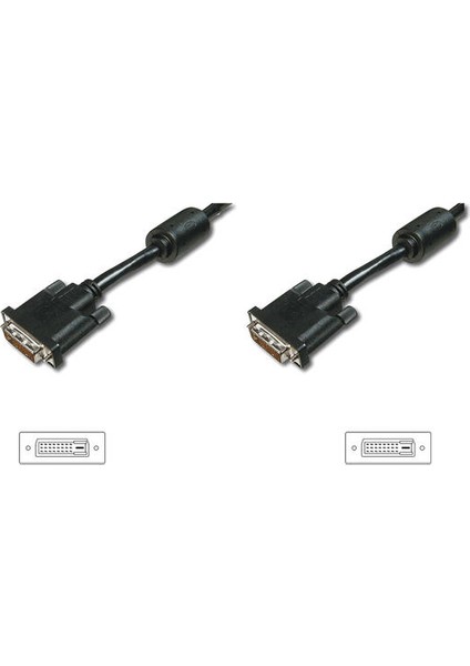 DVI Bağlantı Kablosu Dvı-D (24+1) Erkek - Dvı-D (24+1) Erkek 2x Ferrit Filtre 2m
