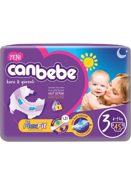 Jumbo Midi Bebek Bezi 45'li 3 Beden