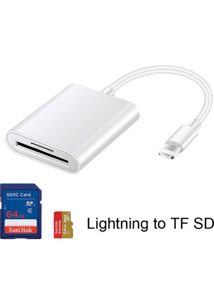 Lightning to TF SD Card Kamera Çevirici Kablo