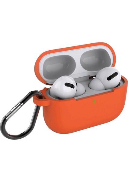Airpods Pro Kılıf Mat Darbe Emici Profesyonel Termoplastik Kancalı Turuncu