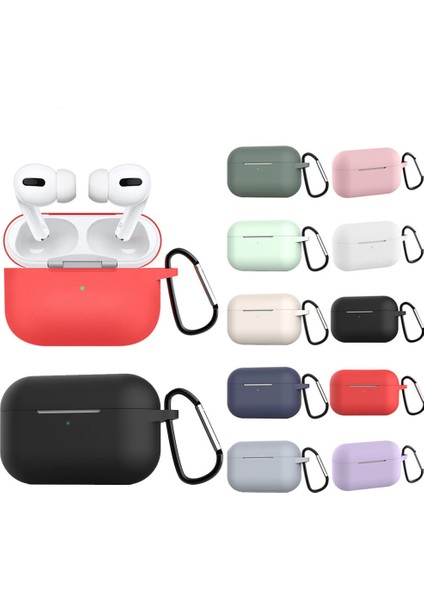 Coverzone Airpods Pro Kılıf Mat Darbe Emici Profesyonel Termoplastik Kancalı Gri