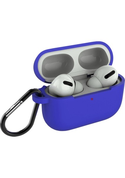 Airpods Pro Kılıf Mat Darbe Emici Profesyonel Termoplastik Kancalı Mavi