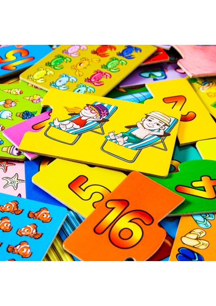 Eğitici Sayıları Öğrenelim Puzzle 40 Parça 2-4 Yaş Çocuklar İçin Renkli Tasarım modelleri