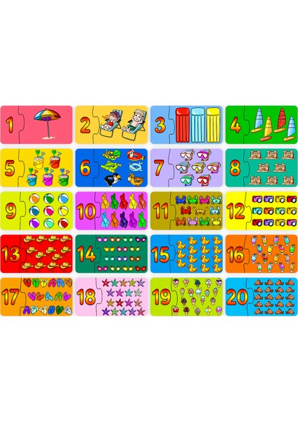 Eğitici Sayıları Öğrenelim Puzzle 40 Parça 2-4 Yaş Çocuklar İçin Renkli Tasarım indirimleri