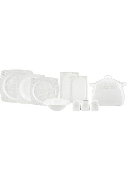 Fine Bone Bride 60 Parça 12 Kişilik Yemek Takımı Kare