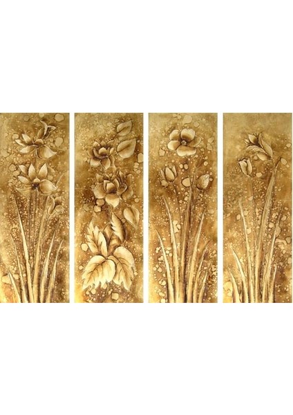 Golden Flowers Yağlıboya Tablo