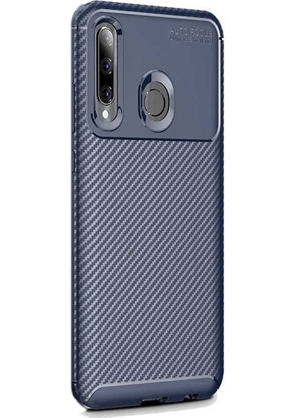 Huawei Honor 20 Lite Kılıf Negro Karbon Dizayn Silikon Lacivert