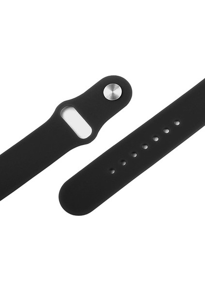 Apple Watch Uyumlu İçin 40 mm Large Beden(L SIZE) Silikon Kordon Siyah