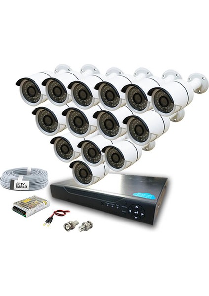 2 Mp 1080P Full Hd Ahd 14 Kameralı Güvenlik Kamera Seti BG-1424