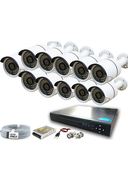 2 Mp 1080P Full Hd Ahd 11 Kameralı Güvenlik Kamera Seti BG-1421