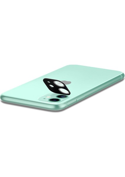 Apple iPhone 11 Kamera Lens Camı Koruyucu Full Cover Green / Yeşil (2 Adet) - AGL00508