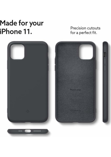 Caseology by Spigen Apple iPhone 11 Kılıf Nano Pop (Silikon) Charcoal - ACS00497