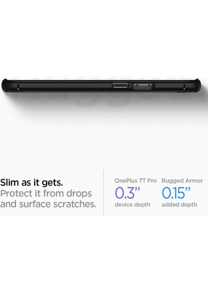 OnePlus 7T Pro Kılıf Rugged Armor Matte Black - ACS00312