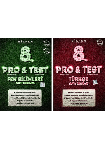 Bilfen Yayınları 8. Sınıf LGS Pro & Test Fen Türkçe Soru Bankası Seti 2 Kitap