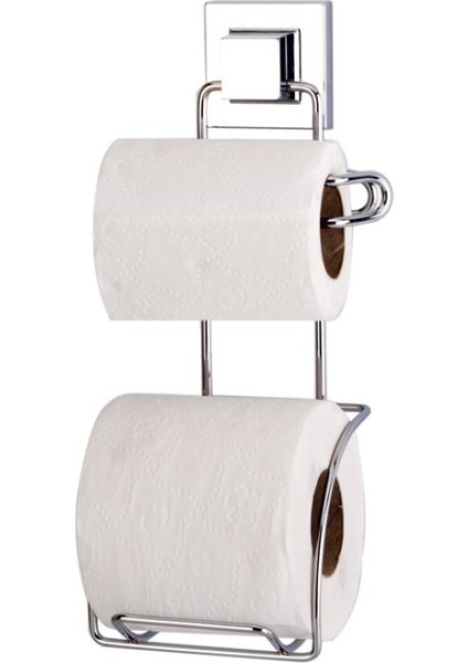 Tuvalet Kağıdı Askısı 2 Raf Yedekli Krom Easyfix Kendinden Yapışkanlı
