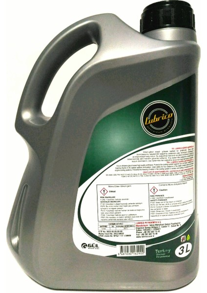 3 Lt Yeşil Konsantre Antifriz - 56 C Dört Mevsim