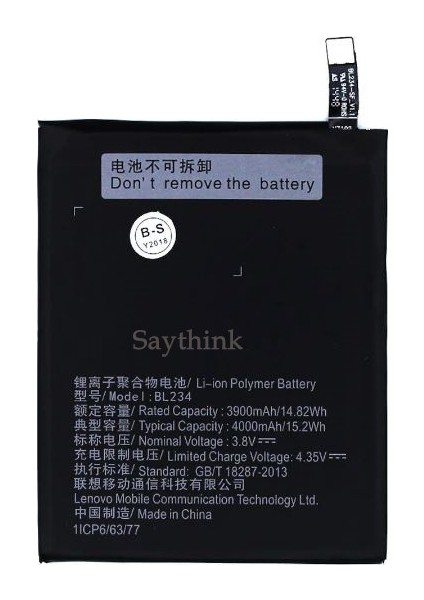Saythink Lenovo P70 Cep Telefonu Batarya Pil