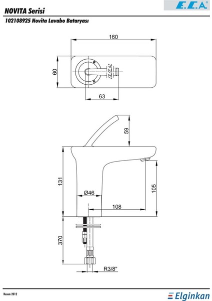 ECA Novita Lavabo Bataryası fiyatları
