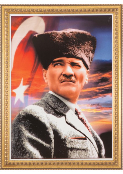 50x70 cm Varaklı Atatürk Portresi İNT-029