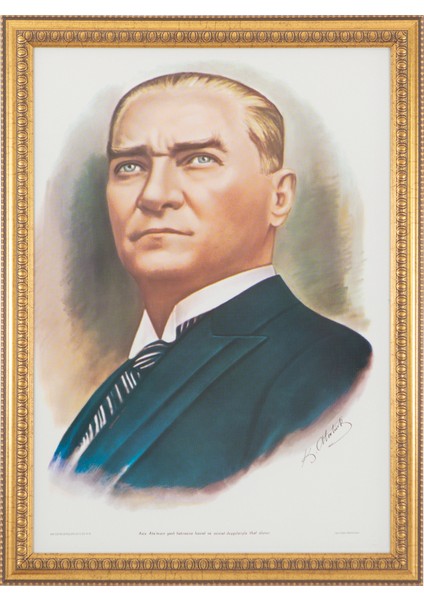 50x70 Varaklı Duvar Monte Atatürk Portresi INT-030