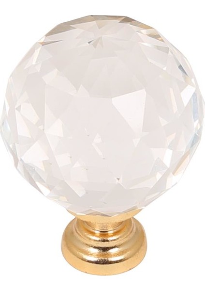 Kristal Kulp 30 mm Şeffaf Altın 2'li