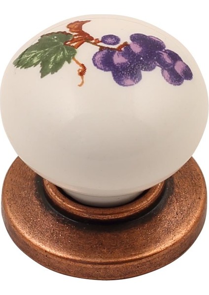 Sude Porselen Kulp Bakır Üzümlü Düğme 2'li