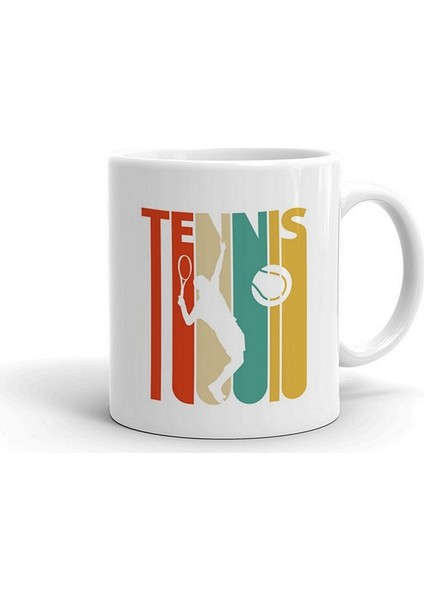 Tenis Temalı Seramik Kupa Bardak