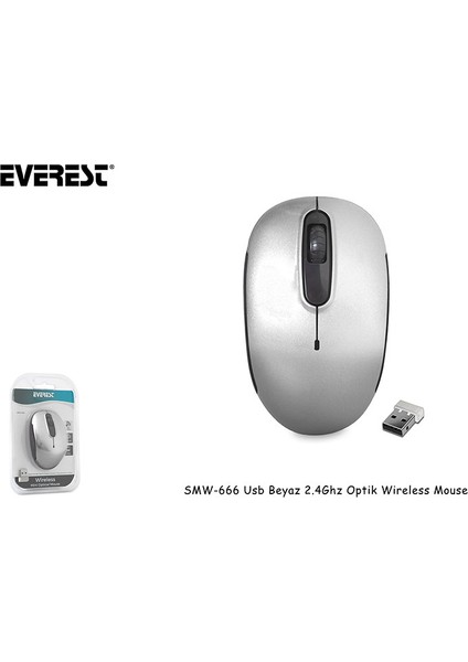 SMW-666 USB Beyaz Optik Wireless Mouse