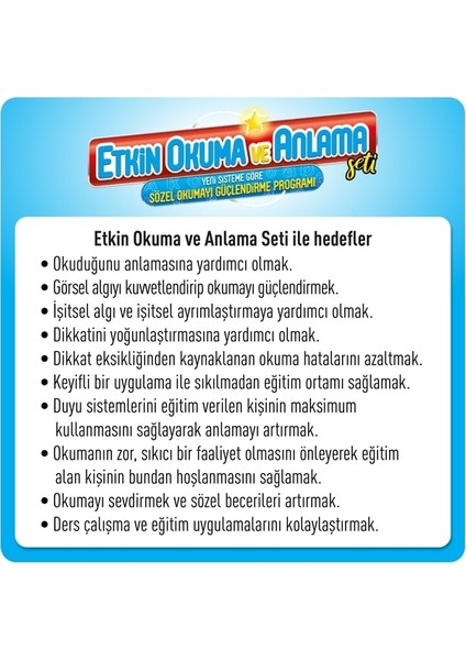 Etkin Okuma ve Anlama, Sözel Okumayı Güçlendirme Seti 8+ Yaş (2.Kademe)