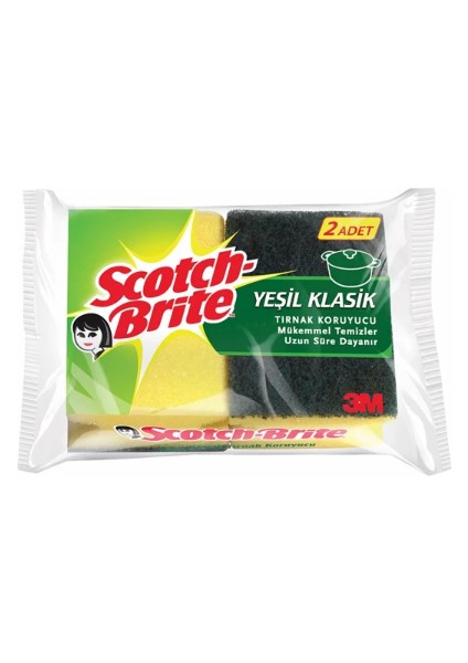 Scotch Brite Yeşil Oluklu Sünger 1+1