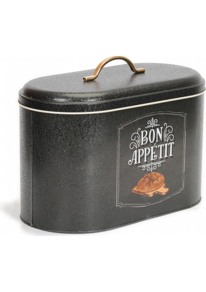 Bon Appetit Desenli Metal Ekmek Sepeti 11 lt - Siyah fiyatları