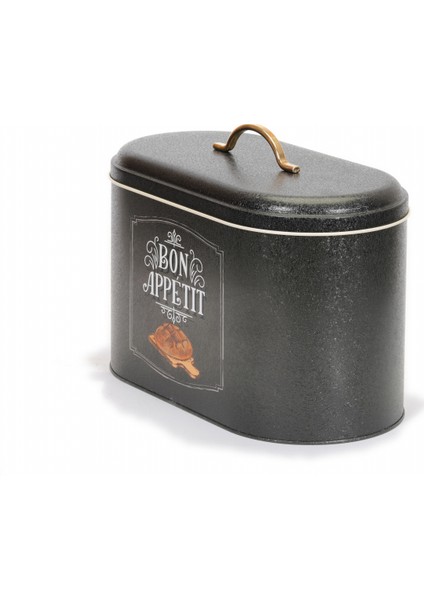 Bon Appetit Desenli Metal Ekmek Sepeti 11 lt - Siyah modelleri