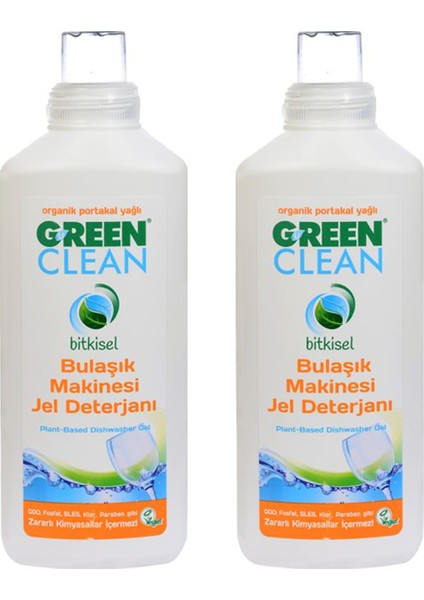 Bitkisel Jel Bulaşık Makinesi Deterjanı 1 lt - 2 Adet