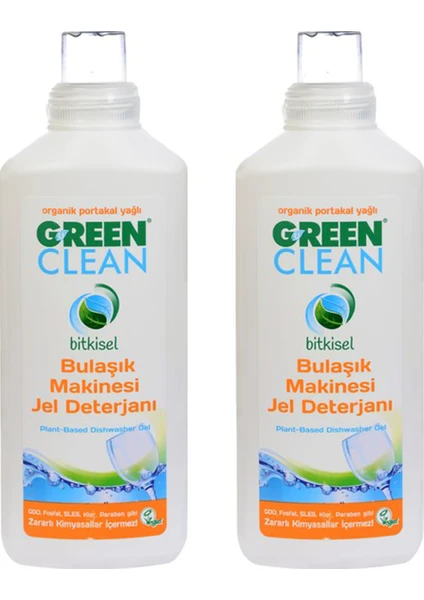 U Green Clean Bitkisel Jel Bulaşık Makinesi Deterjanı 1 lt - 2 Adet