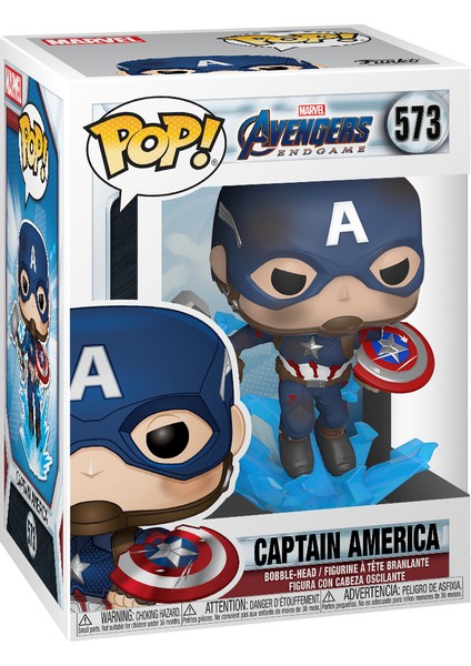 POP Figür - Marvel Avengers Endgame, Captain America w. BrokenShield