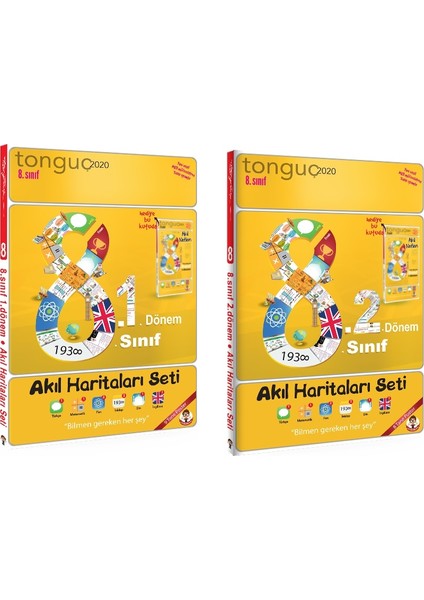 Tonguç Akademi 8. Sınıf 1. Dönem ve 2. Dönem Akıl Haritaları Seti 2 Kitap