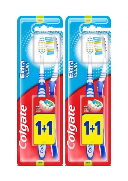 Extra Clean Diş Fırçası Orta 1+1 x 2 Adet