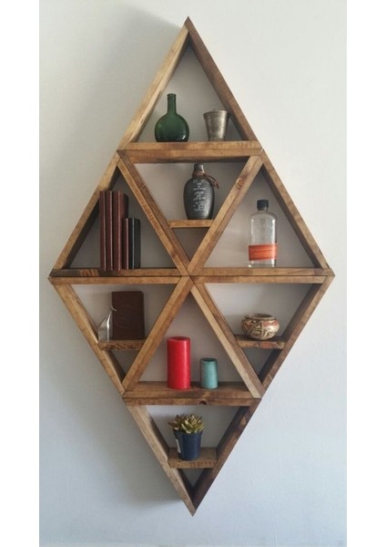 Ahşap Çoklu Üçgen Raf