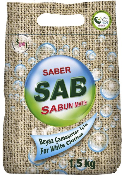 Sabunmatik Konsantre Çamaşır Tozu Beyazlar İçin 1,5 kg