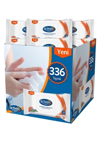 Actıvex Islak Havlu 56LI Aktif x 6 Paket Toplamda 336 Yaprak