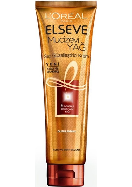 L'Oréal Paris Elseve Mucizevi Yağ Saç Güzelleştirici Krem 150 ml & L'Oréal Paris Nem Terapisi Aloe Vera Suyu Normalden Karmaya Ciltler