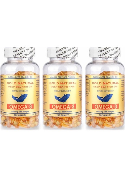 Omega 3 Balık Yağı 1000 Mg 3 Kutu 600 Softgel