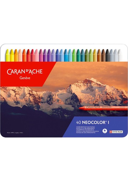 Caran d'Ache Neocolor I 40 Renk Wax Pastel Boya