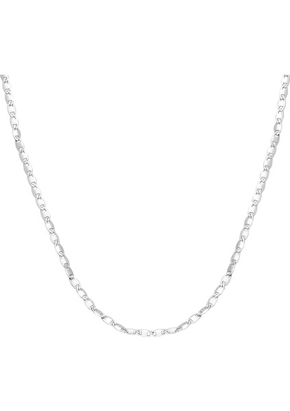 Beyaz Altın Kaplama Ince Kolye Zinciri