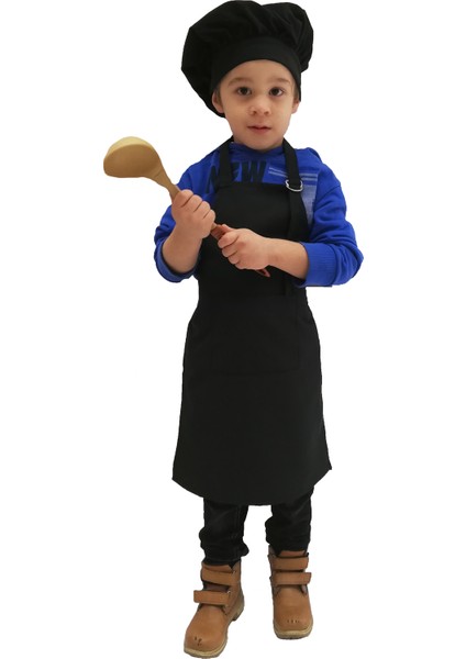 Mutfak Önlüğü Şapkalı Çocuklar Için