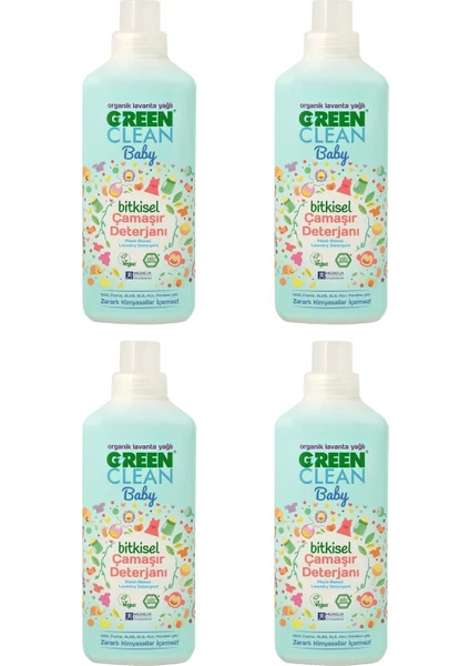 U Green Clean Baby 1 lt Bitkisel Sıvı Çamaşır Deterjanı - 4'lü