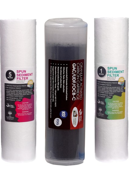 Ihlas Su Arıtma Cihazı Filtresi 3'lü Ön Filtre Paketi 1 Mikron Sediment Filtreli
