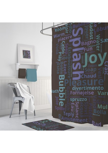 Tropik World Cloud Banyo Duş Perdesi Tek Kanat 180 x 200 cm